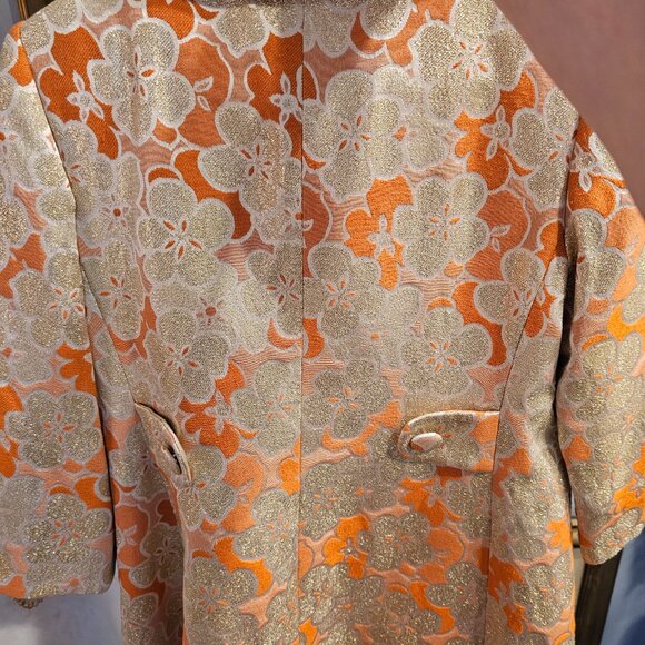 NWOT Banana Republic Brocade Gold Floral Coat Size Small - Picture 6 of 10